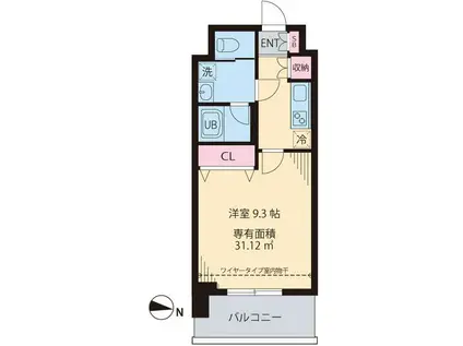 桜森スクエアⅢ(1K/2階)の間取り写真