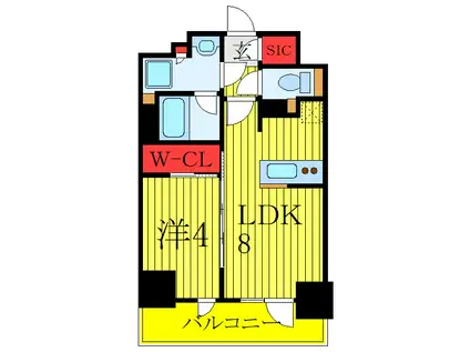 プレミスト板橋(1LDK/7階)の間取り写真