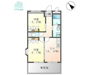 シャンティア(2LDK/1階)の間取り写真
