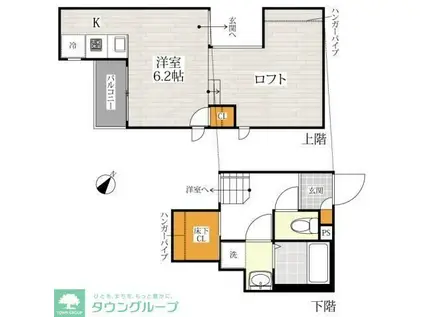 CB北柏エル(1K/2階)の間取り写真