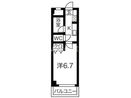 シティコート大橋(1K/4階)の間取り写真