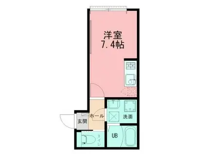 ノワール レジデンス キクナ(1K/1階)の間取り写真