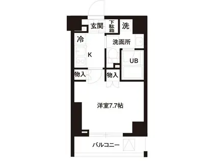 レジディア白金高輪(1K/2階)の間取り写真