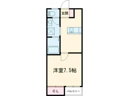 ディンプルハイツ(1DK/1階)の間取り写真