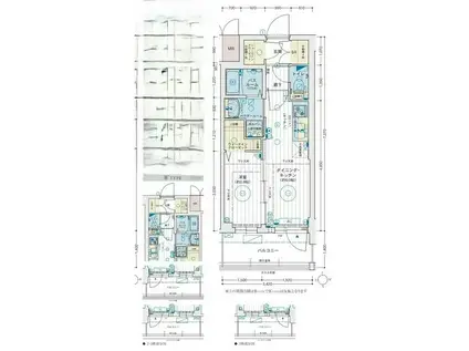 エステムコート名古屋TWIN イースト(1DK/7階)の間取り写真