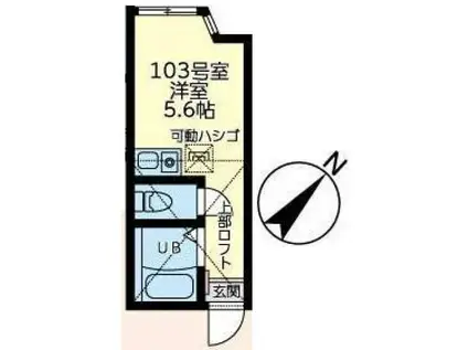 ユナイト黄金町ロザンナの杜(ワンルーム/1階)の間取り写真