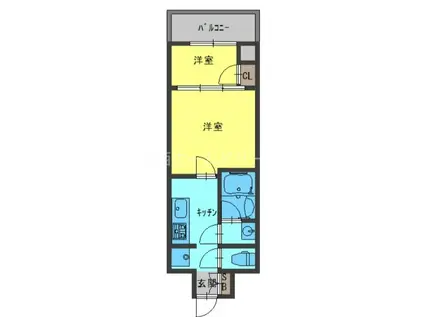 ウエリスアーバン守口(2K/4階)の間取り写真