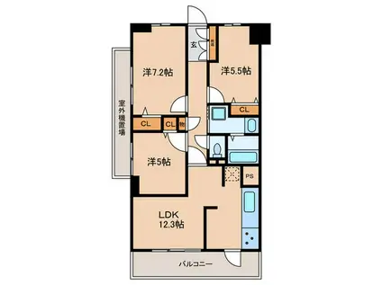 パークホームズ刈谷サザンゲートウエスト(3LDK/11階)の間取り写真