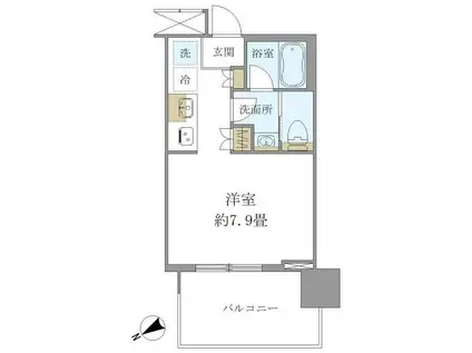 BRILLIA TOWER 浜離宮(ワンルーム/6階)の間取り写真