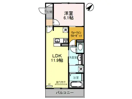 LALUCETY(1LDK/3階)の間取り写真