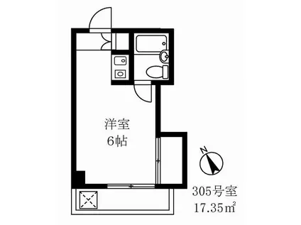 ミキハウス(ワンルーム/3階)の間取り写真