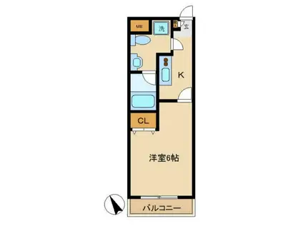 SフラットII(1K/1階)の間取り写真