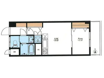 永谷リヴュール新宿(1DK/11階)の間取り写真