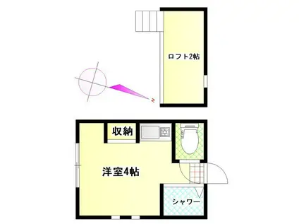 アーバンプレイス雑司が谷A(ワンルーム/2階)の間取り写真