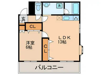 エディフィスAN(1LDK/5階)の間取り写真