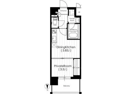 MCOURT江坂(1DK/4階)の間取り写真
