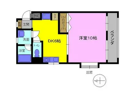 コムフォート21(1DK/3階)の間取り写真