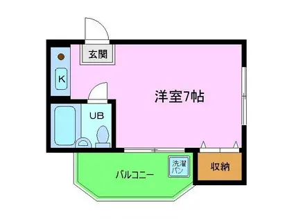 近畿レジデンス(ワンルーム/2階)の間取り写真