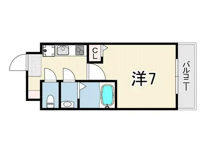 AILE岡場3(1K/1階)の間取り写真