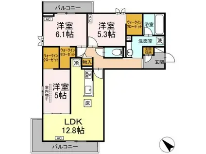 CASA SOLARE(3LDK/1階)の間取り写真
