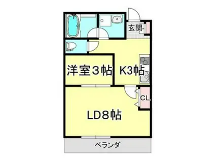 PLEIN SOLEIL 府中本町(1LDK/3階)の間取り写真