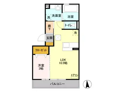 プライムステージ(1LDK/1階)の間取り写真