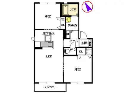 シャーメゾン・ド・カメリア II番館(2LDK/1階)の間取り写真