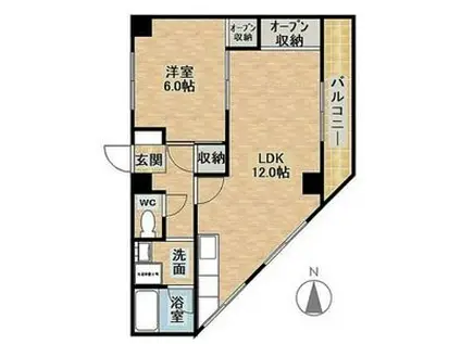 栄勝ビル(1LDK/2階)の間取り写真