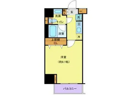 ガリシア平和島(1K/7階)の間取り写真