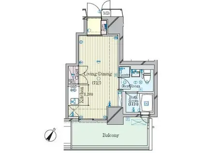 ル・リオン三軒茶屋II(ワンルーム/6階)の間取り写真