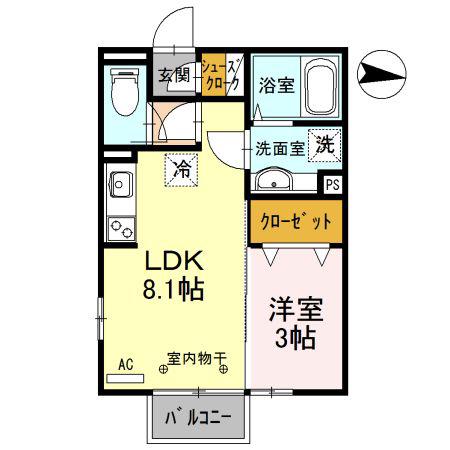 ETERNA宮子(1LDK/2階)の間取り写真