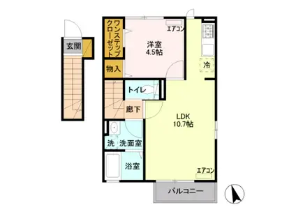 メゾン・ド・シャテーヌ(1LDK/2階)の間取り写真