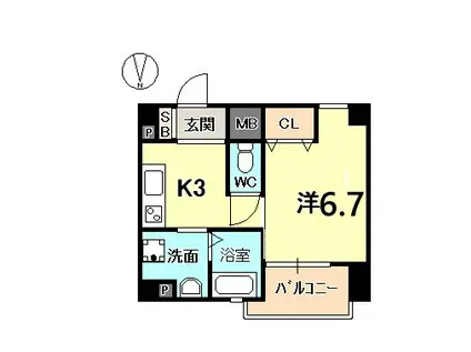 コモ西宮北口(1K/3階)の間取り写真
