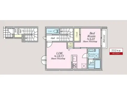 オルキデ蘆花公園(1LDK/2階)の間取り写真