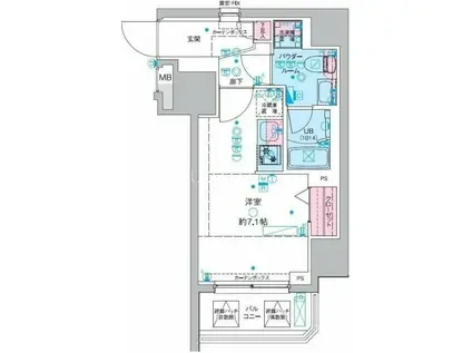 GENOVIA三郷駅前(ワンルーム/11階)の間取り写真