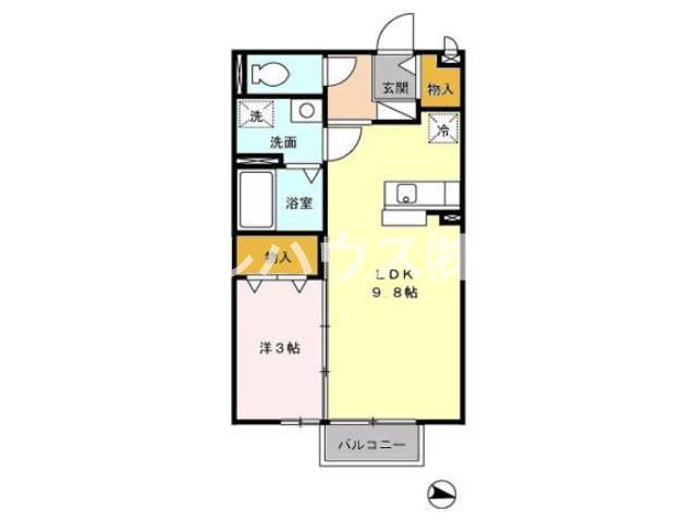アルマンド上峰(1LDK/2階)の間取り写真