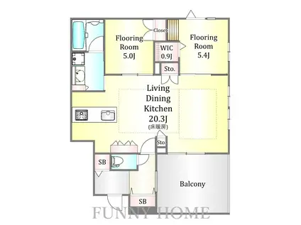 碑文谷5丁目メゾン(2LDK/2階)の間取り写真