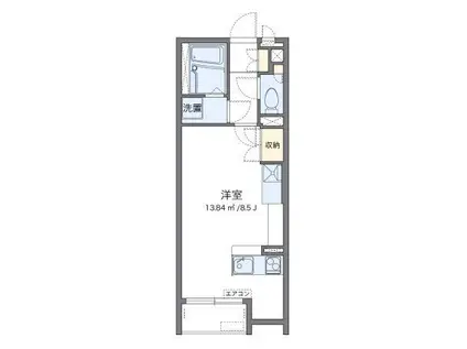 レオネクストシベール(ワンルーム/2階)の間取り写真