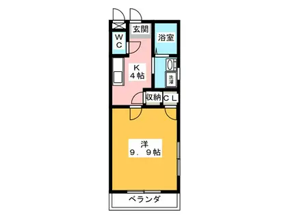 CIEL CLAIRE(1K/1階)の間取り写真