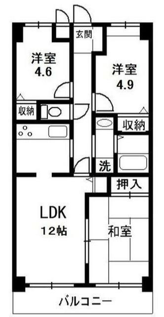 エルメゾン(3LDK/1階)の間取り写真