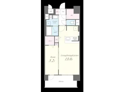 ベイ・グランデ弁天町(1LDK/9階)の間取り写真