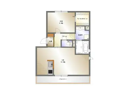 AMAZING GRACE 若松(1LDK/1階)の間取り写真