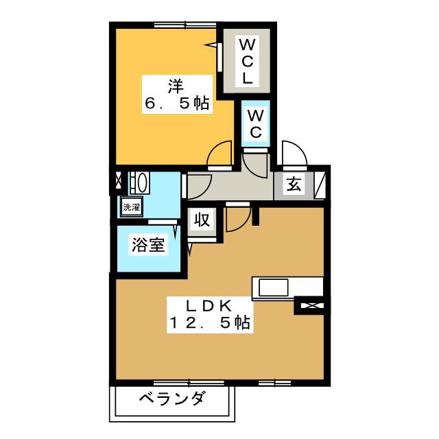 ベイサイドフクサキ(1LDK/2階)の間取り写真