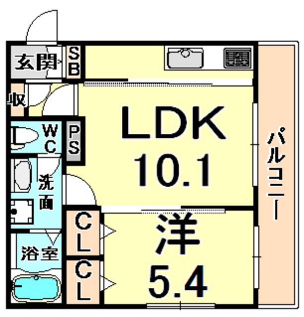 シャーメゾンヒサージュ(1LDK/3階)の間取り写真