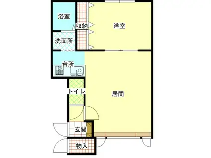 ファーレ(1LDK/2階)の間取り写真