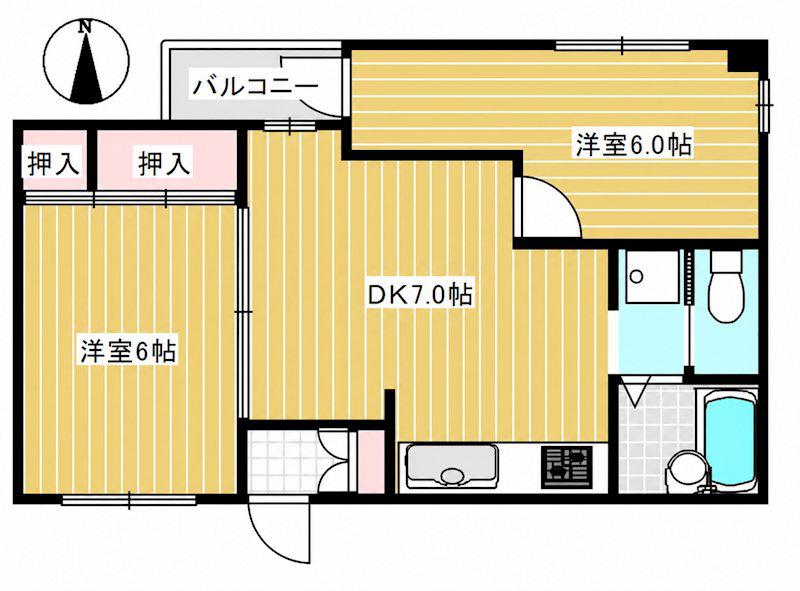 フォーベストパーク(2DK/1階)の間取り写真