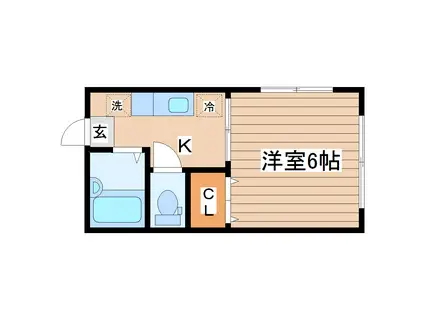 ブランシェ(1K/2階)の間取り写真