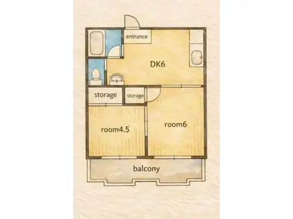 ガーデンハイツ黒澤(2DK/1階)の間取り写真
