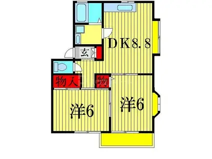 ヴェルドミール(2DK/2階)の間取り写真