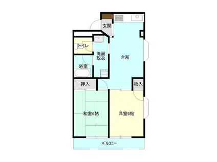 レディング天久保(2DK/2階)の間取り写真